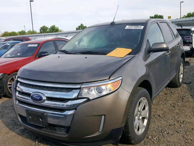 2FMDK3JCXDBC81780 - 2013 FORD EDGE SEL GRAY photo 2