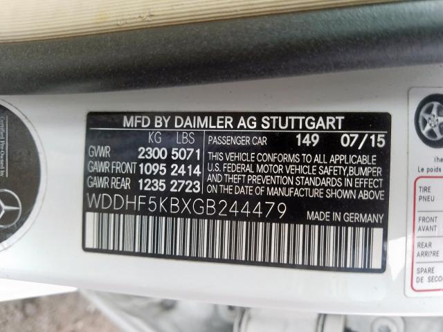 WDDHF5KBXGB244479 - 2016 MERCEDES-BENZ E 350  photo 10