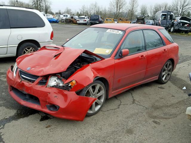 JF4GG22685H057037 - 2005 SAAB 9-2 AERO RED photo 2