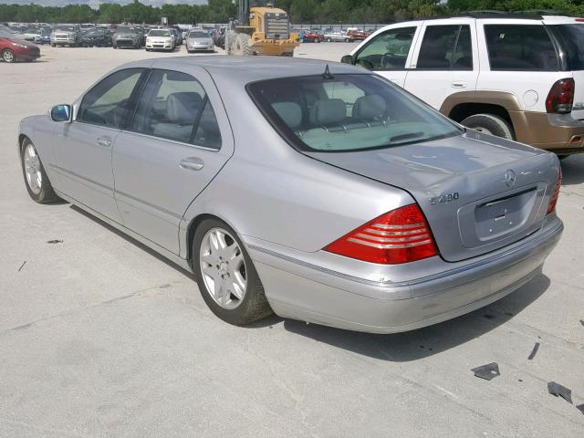 WDBNG70J23A321893 - 2003 MERCEDES-BENZ S 430 SILVER photo 3