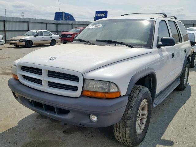 1D4HS38N63F624047 - 2003 DODGE DURANGO SP WHITE photo 2