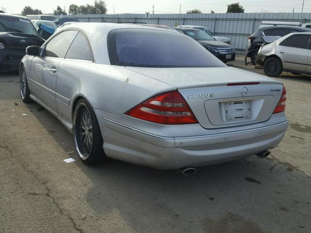 WDBPJ75J42A023475 - 2002 MERCEDES-BENZ CL 500 SILVER photo 3