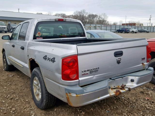 1D7HW48N45S245300 - 2005 DODGE DAKOTA QUA SILVER photo 3