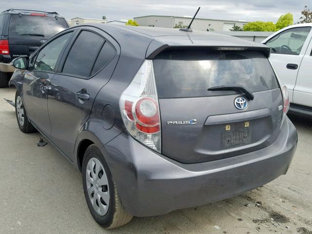 JTDKDTB30D1545475 - 2013 TOYOTA PRIUS C CHARCOAL photo 3