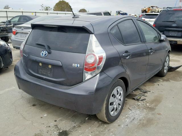 JTDKDTB30D1545475 - 2013 TOYOTA PRIUS C CHARCOAL photo 4