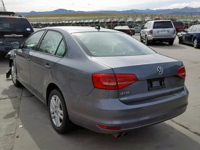 3VW1K7AJ8FM353281 - 2015 VOLKSWAGEN JETTA BASE 灰色 照片 3