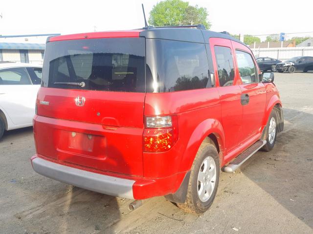 5J6YH186X5L000582 - 2005 HONDA ELEMENT EX RED photo 4