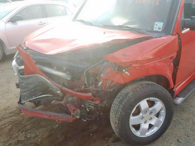 5J6YH186X5L000582 - 2005 HONDA ELEMENT EX RED photo 9