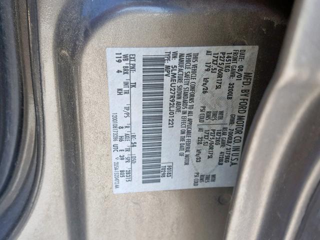 5LMEU27R92LJ01221 - 2002 LINCOLN NAVIGATOR Grafit foto 10