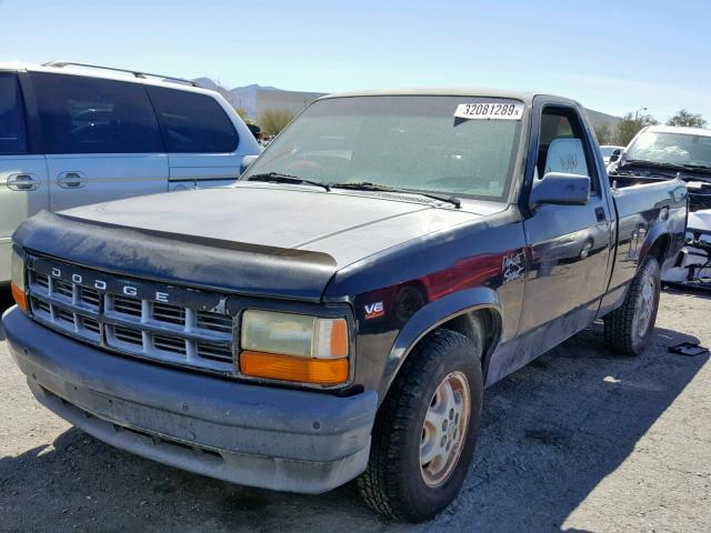 1B7FL26X2SW939975 - 1995 DODGE DAKOTA BLACK photo 2