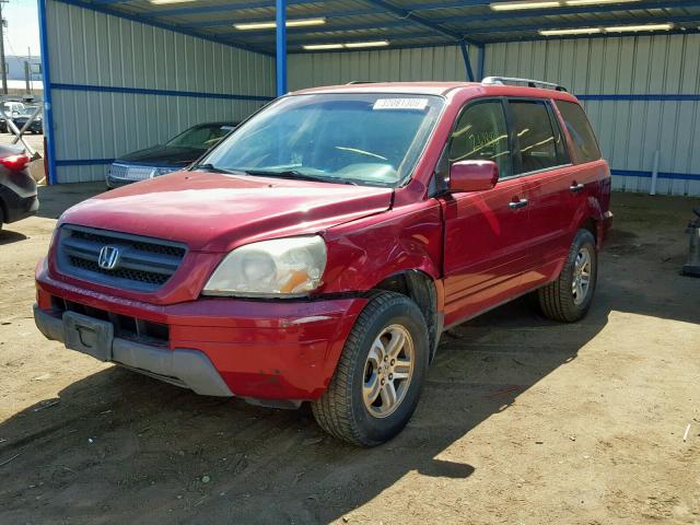 2HKYF18503H524523 - 2003 HONDA PILOT EXL MAROON photo 2