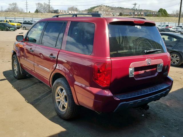 2HKYF18503H524523 - 2003 HONDA PILOT EXL MAROON photo 3