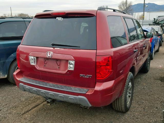 2HKYF18503H524523 - 2003 HONDA PILOT EXL MAROON photo 4