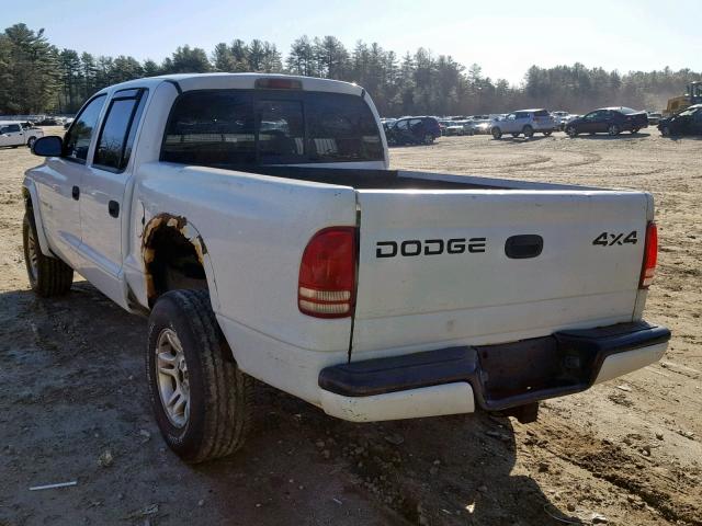 1B7HG48N42S721919 - 2002 DODGE DAKOTA QUA WHITE photo 3