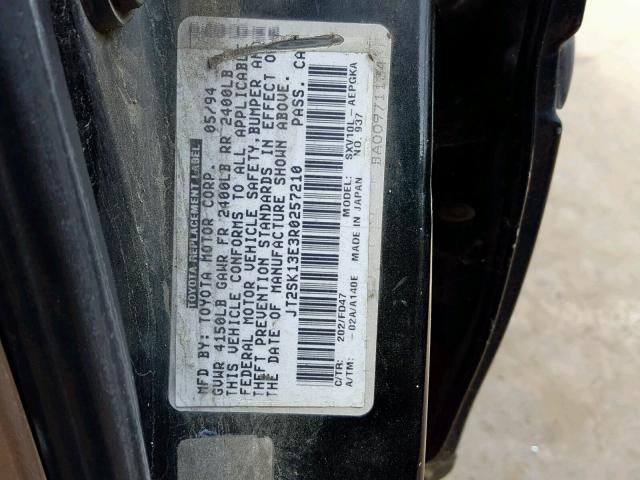 JT2SK13E3R0257210 - 1994 TOYOTA CAMRY XLE BLACK photo 10