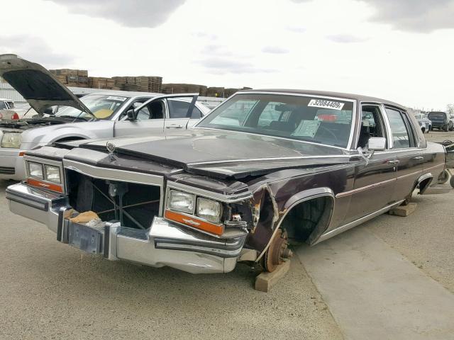 1G6DW51Y7KR730796 - 1989 CADILLAC BROUGHAM BURGUNDY photo 2