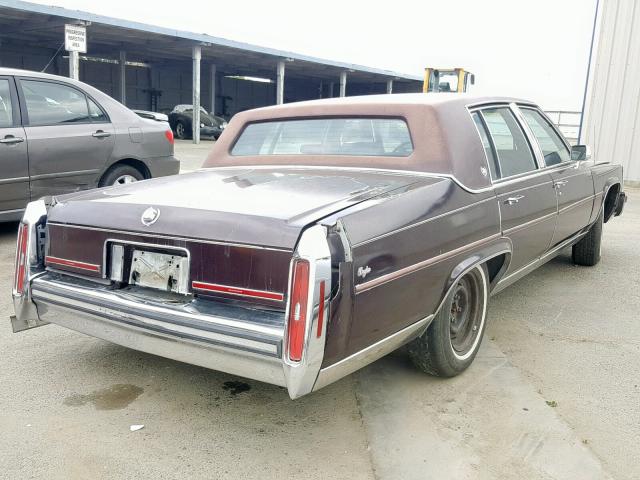 1G6DW51Y7KR730796 - 1989 CADILLAC BROUGHAM BURGUNDY photo 4