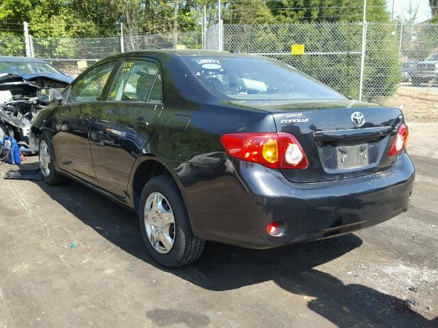 1NXBU4EE6AZ256318 - 2010 TOYOTA COROLLA BA BLACK photo 3