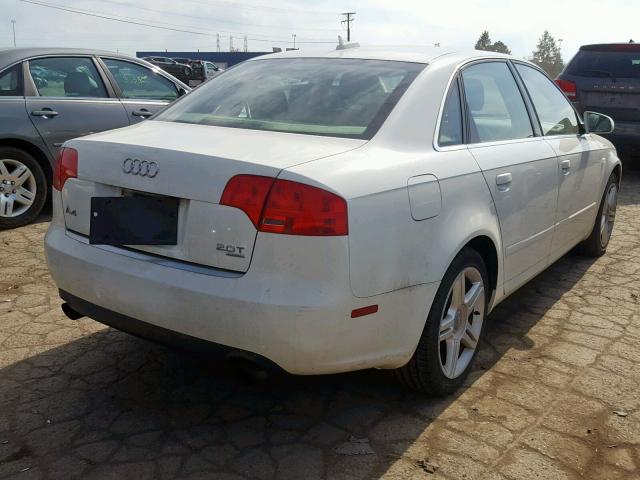 WAUDF78E36A088132 - 2006 AUDI A4 2.0T QU WHITE photo 4