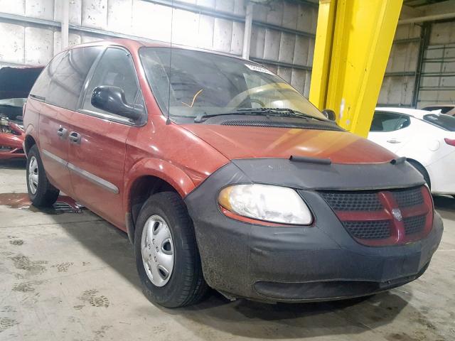 1B4GP15B22B621366 - 2002 DODGE CARAVAN EC RED photo 1