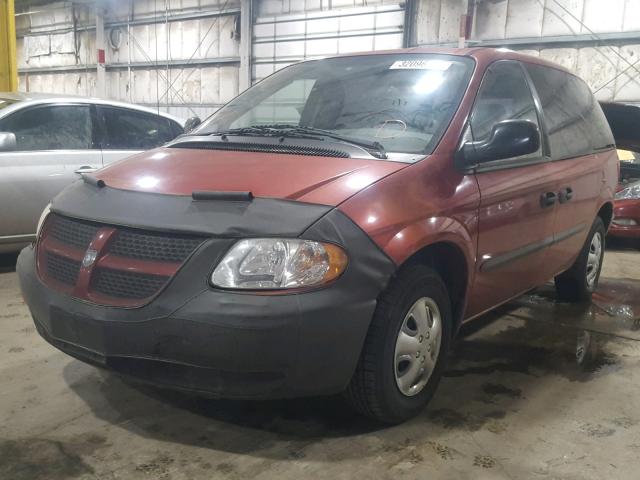 1B4GP15B22B621366 - 2002 DODGE CARAVAN EC RED photo 2