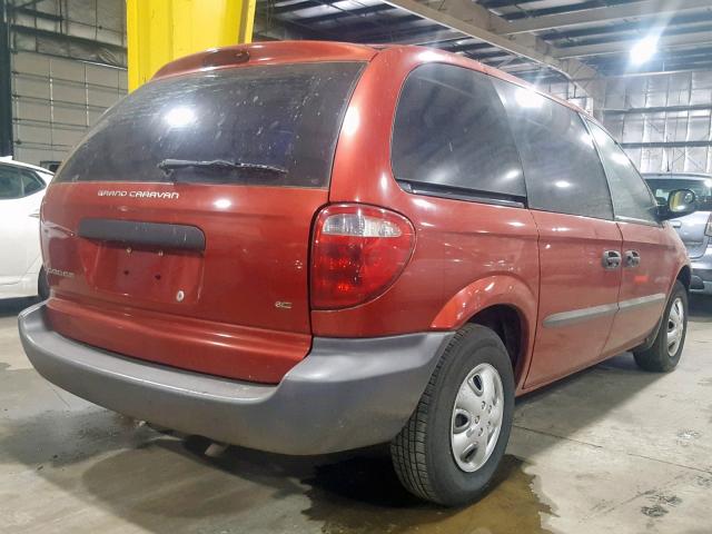 1B4GP15B22B621366 - 2002 DODGE CARAVAN EC RED photo 4