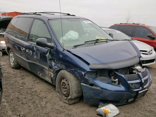 1B4GP25R92B726408 - 2002 DODGE CARAVAN SE BLUE photo 1