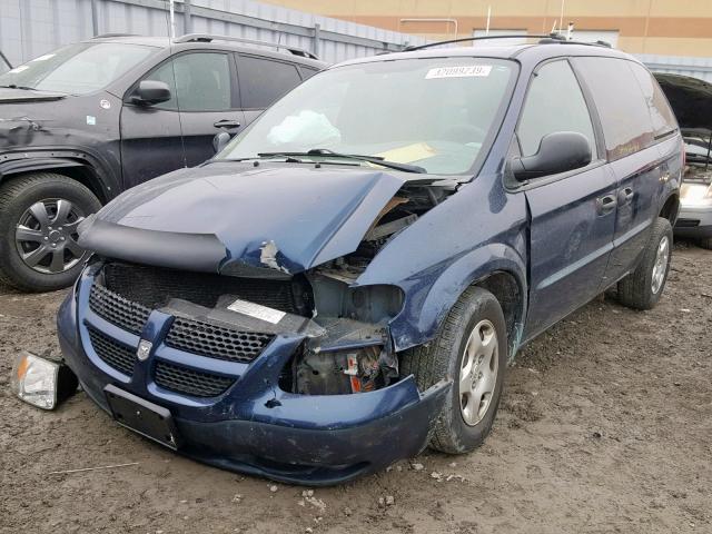 1B4GP25R92B726408 - 2002 DODGE CARAVAN SE BLUE photo 2