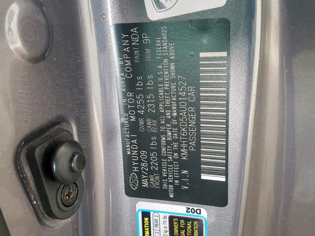 KMHHT6KD5AU014527 - 2010 HYUNDAI GENESIS CO GRAY photo 10