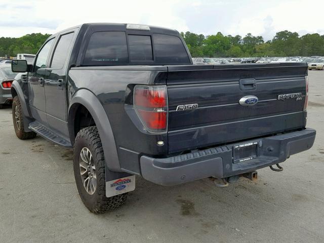 1FTFW1R62DFB21413 - 2013 FORD F150 SVT R BLACK photo 3