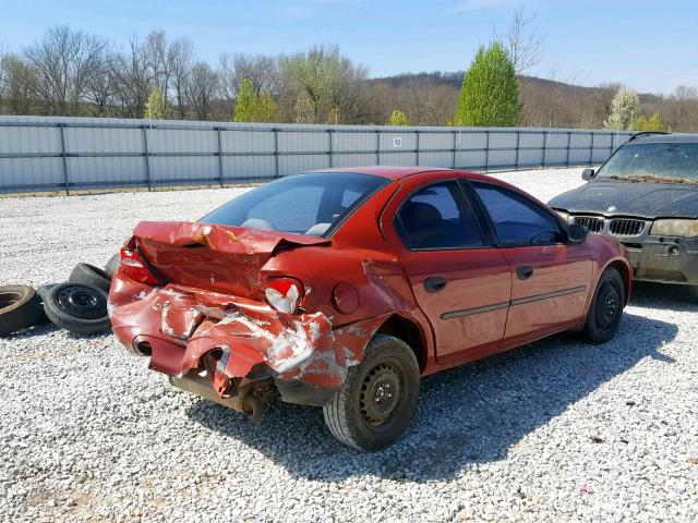 1B3ES26C53D204014 - 2003 DODGE NEON SE RED photo 4