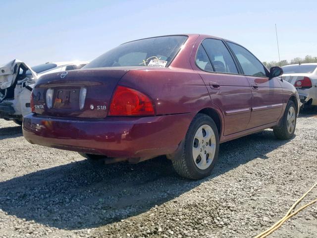 3N1CB51D44L882193 - 2004 NISSAN SENTRA 1.8 BURGUNDY photo 4