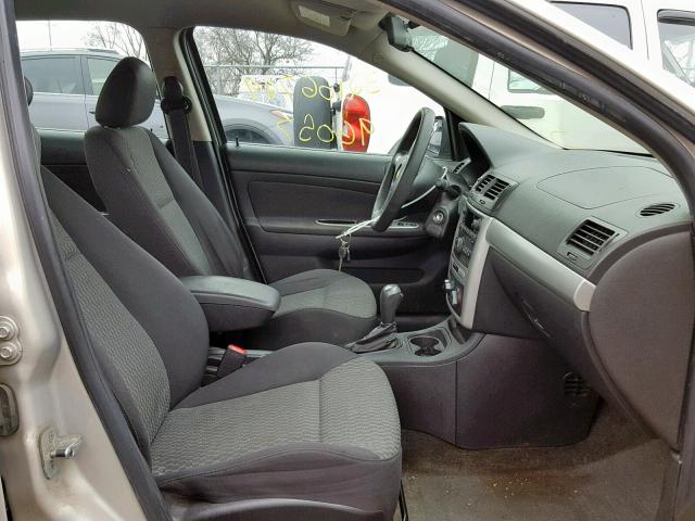 1G1AT58H897197502 - 2009 CHEVROLET COBALT LT TAN photo 5