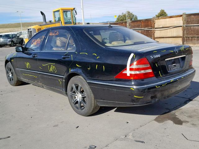 WDBNG75J42A267567 - 2002 MERCEDES-BENZ S 500 BLACK photo 3