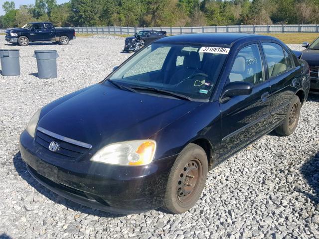 1HGES15261L054663 - 2001 HONDA CIVIC DX BLACK photo 2