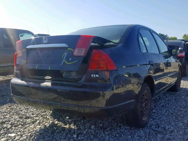 1HGES15261L054663 - 2001 HONDA CIVIC DX BLACK photo 4