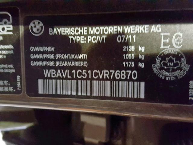 WBAVL1C51CVR76870 - 2012 BMW X1 XDRIVE2 BROWN photo 10
