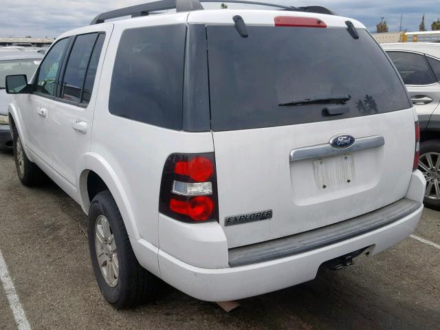 1FMEU6DE3AUB07164 - 2010 FORD EXPLORER X WHITE photo 3