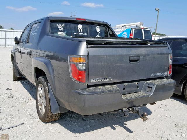 2HJYK16207H533155 - 2007 HONDA RIDGELINE GRAY photo 3