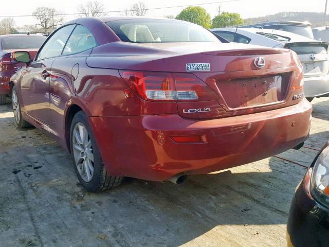 JTHFF2C29A2502141 - 2010 LEXUS IS 250 RED photo 3