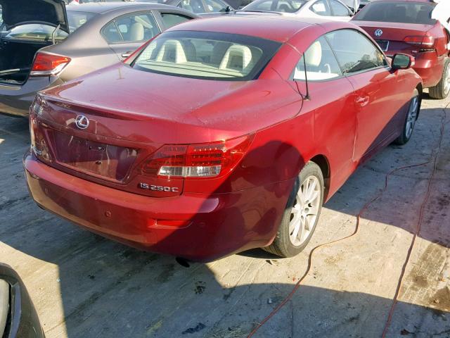 JTHFF2C29A2502141 - 2010 LEXUS IS 250 RED photo 4