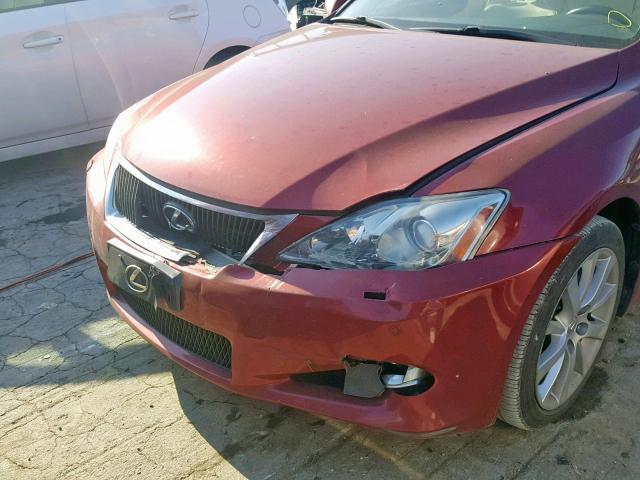 JTHFF2C29A2502141 - 2010 LEXUS IS 250 RED photo 9