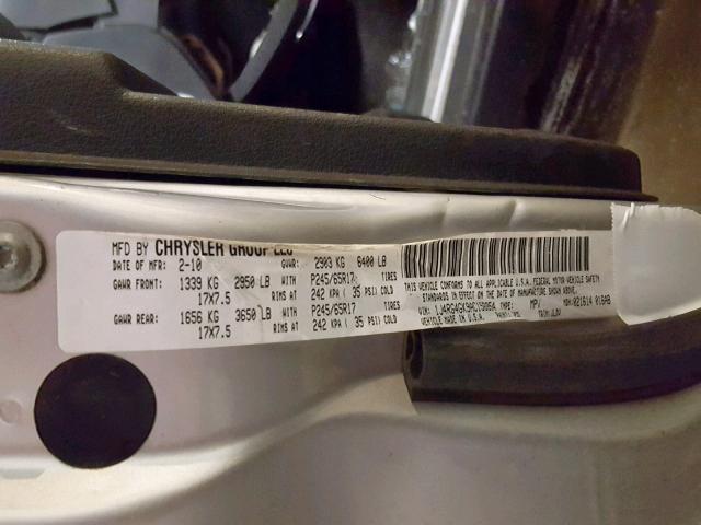 1J4RG4GK9AC156954 - 2010 JEEP COMMANDER SILVER photo 10