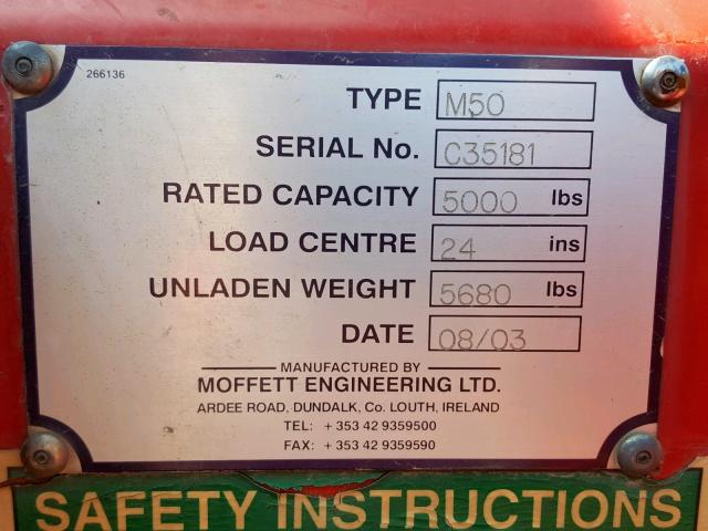 C35181 - 2003 FORK FORKLIFT RED photo 10