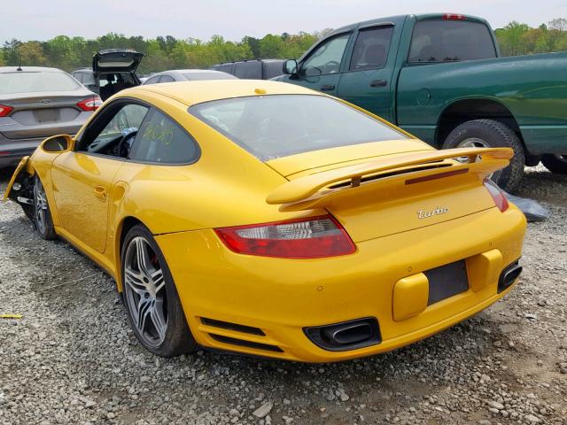 WP0AD29989S766615 - 2009 PORSCHE 911 TURBO YELLOW photo 3