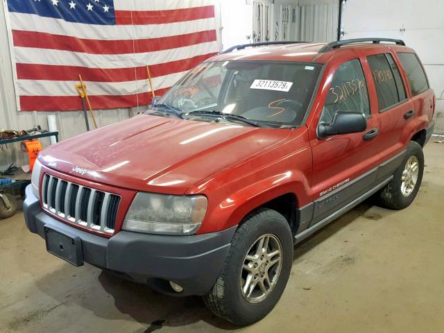 1J4GW48S34C257470 - 2004 JEEP GRAND CHER RED photo 2