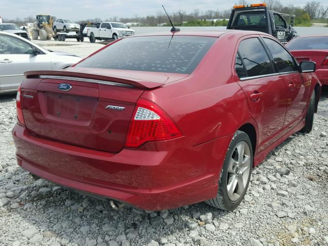 3FAHP0KC6AR112475 - 2010 FORD FUSION SPO RED photo 4