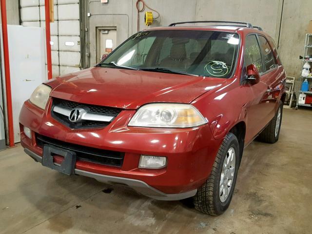 2HNYD188X6H524553 - 2006 ACURA MDX TOURIN MAROON photo 2