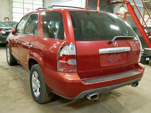 2HNYD188X6H524553 - 2006 ACURA MDX TOURIN MAROON photo 3