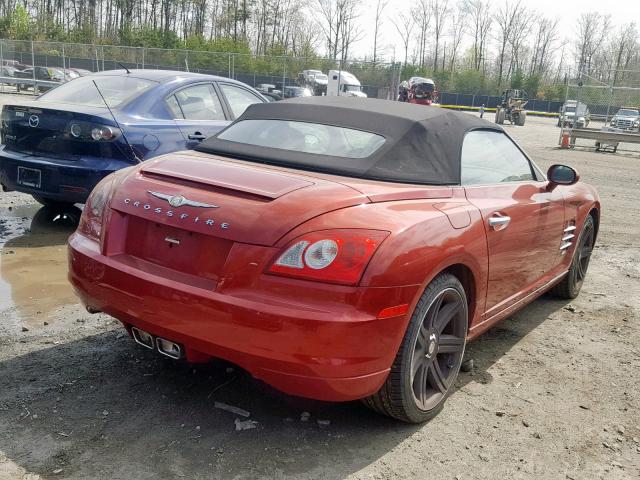 1C3AN65L65X059407 - 2005 CHRYSLER CROSSFIRE RED photo 4